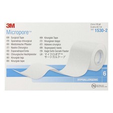 6 Roll 3M Micropore Medical Surgical Tape Skin Friendly Paper 2" X 10 Yds 1530-2