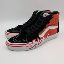 Vans Sk8-Hi Sneakers Flame Burnt Ochre Black Red Men’s Size 9