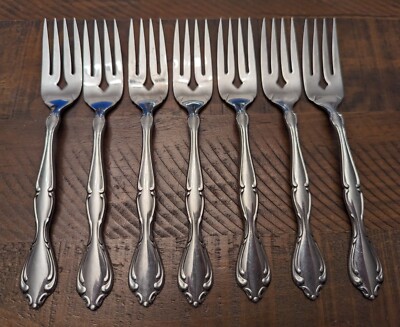 7 x Oneida CANTATA Glossy Community Stainless Steel 6 5/8'' Salad Forks