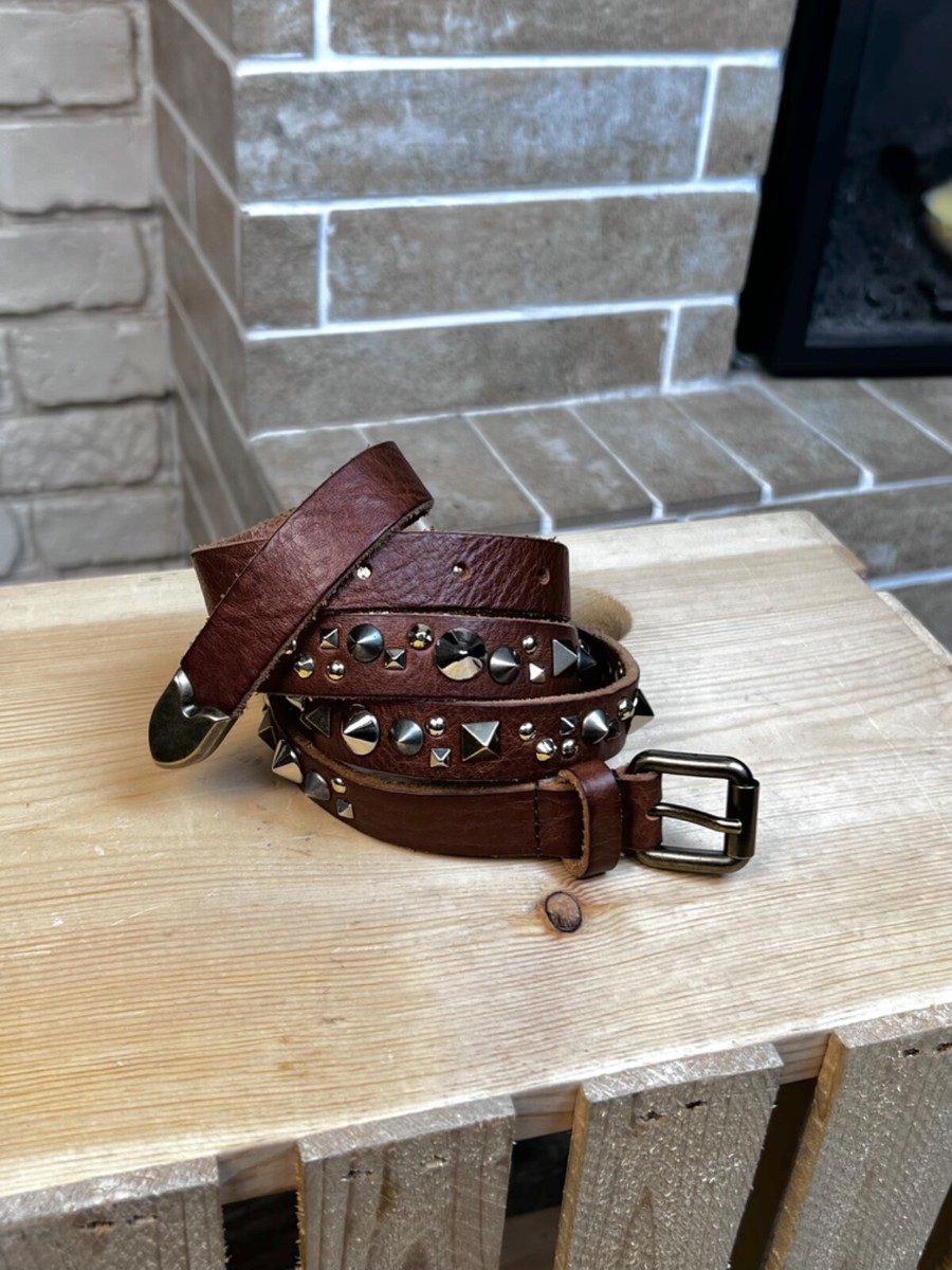 Dolce Gabbana Studded Leather Brown Belt size 115 cms | eBay