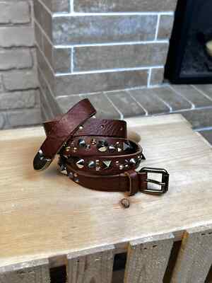 Dolce Gabbana Studded Leather Brown Belt size 115 cms | eBay
