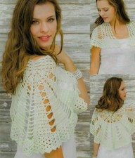 COUNTRY SPOKE SHAWLETTE WRAP WOMEN'S CROCHET PATTERN INSTRUCTIONS