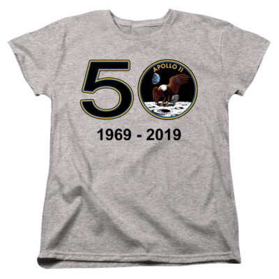 NASA Womens T-Shirt 50 Years Athletic Heather Tee