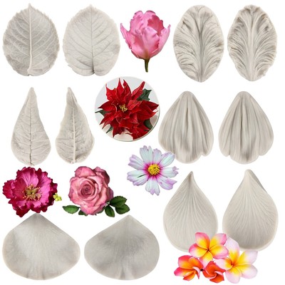 Silikonform für Blüten Aus Blütenpaste Geäderte Fondantform Form Für Pfingstr...