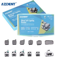 AZDENT Brackets de autoligado y tubo bucal Dental Ortho MBT Roth.022 Ganchos 345
