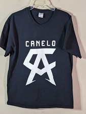 Canelo Alvarez Y2K Logo Mexican Hispanic Heritage Boxer Black Graphic T-shirt LG