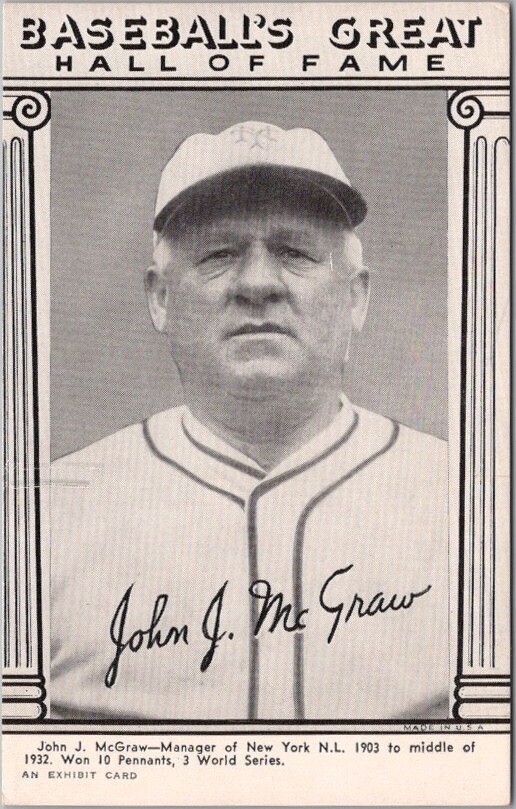 Vintage JOHN McGRAW New York Giants Arcade Card "Baseball's Great Hall