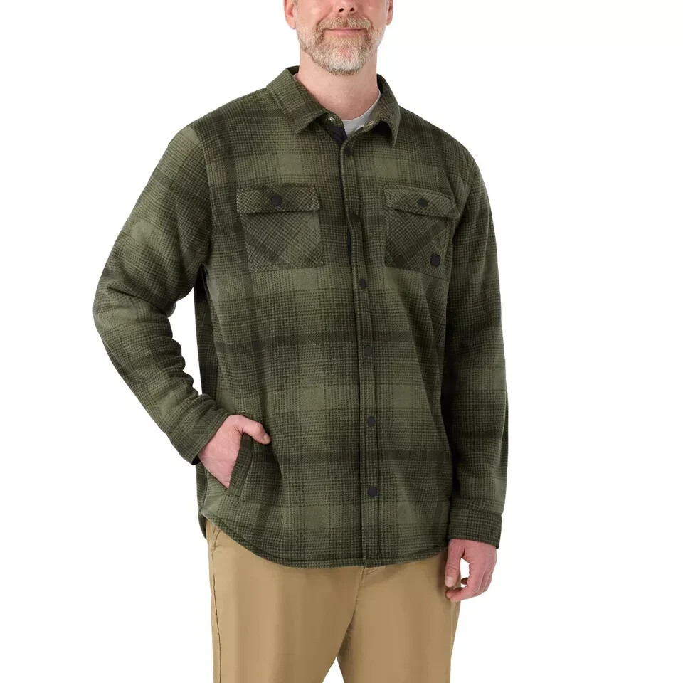 Fleece Lined Voyager Men's Polar Fleece Shirt Jacket Fleece
