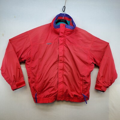 VTG Columbia Jacket Men's 2XLT Red & Teal Radial Sleeve Bugaboo Removable Liner