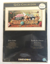 Dimensions Gold Collection Kitty Litter Counted Cross Stitch Kit 35184 New
