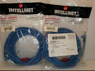 INTELLINET CAT5E-14-6 PATCH CABLE, UTP 14 FOOT, BLUE, MOLDED, (LOT OF 2), NIB