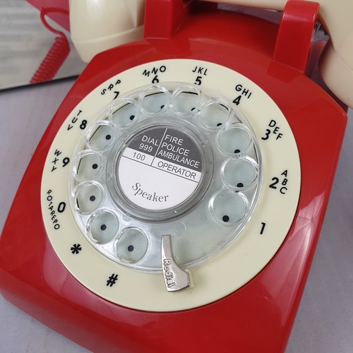 Telefono fisso da scrivania retro Steepletone ROSSO riproduzione quadrante rotante modello STP1960 - Foto 2 di 22