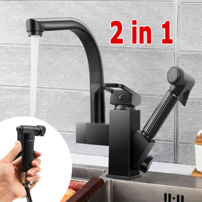 360° Küchenarmatur Wasserhahn Küche ausziehbar Brause Edelstahl Einhandmischer