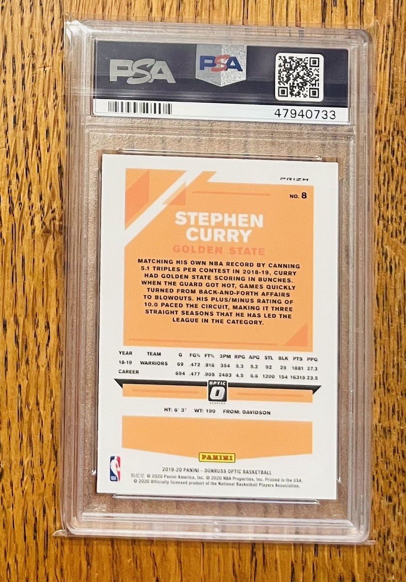 2019 Panini Donruss Optic Stephen Curry Hyper Pink PSA 10