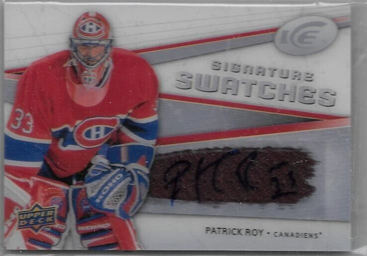 PATRICK ROY 2008-09 UPPER DECK ICE SIGNATURE SWATCHES CERTIFIED AUTOGRAPH