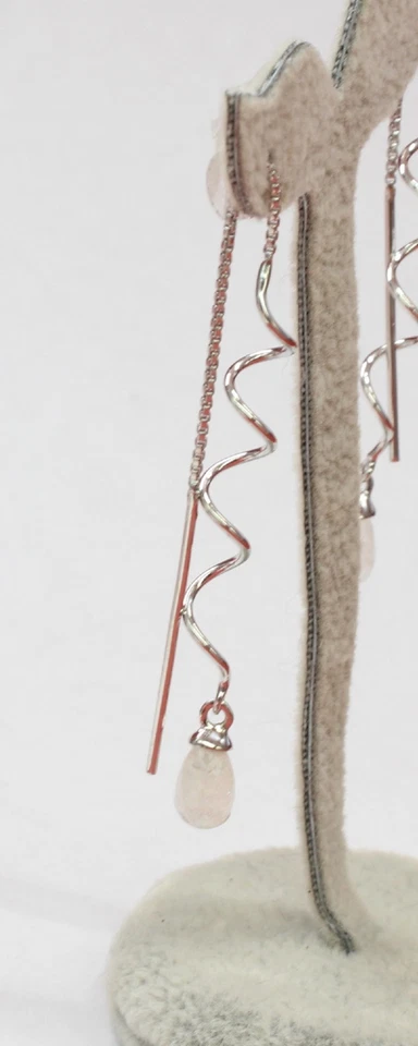 Eleganti Orecchini A Pendente In Argento 925 Con Topazio - Immagine 3 di 4