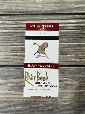 Vintage Riverbend Golf and Country Club Great Falls Virginia Matchbook Cover