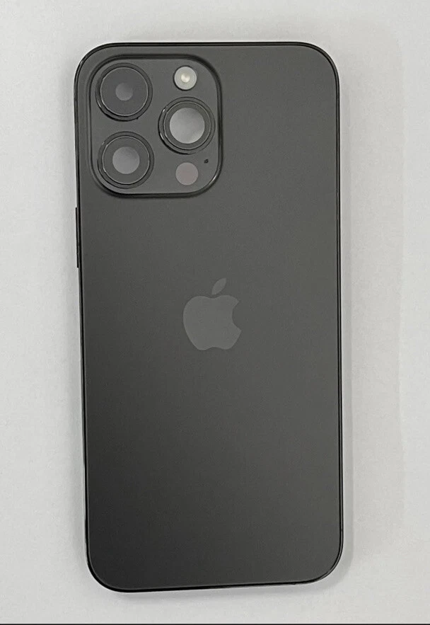 Repuesto de carcasa trasera negra espacial iPhone 14 Pro Max con pieza pequeña OEM grado AB Foto 2 de 2