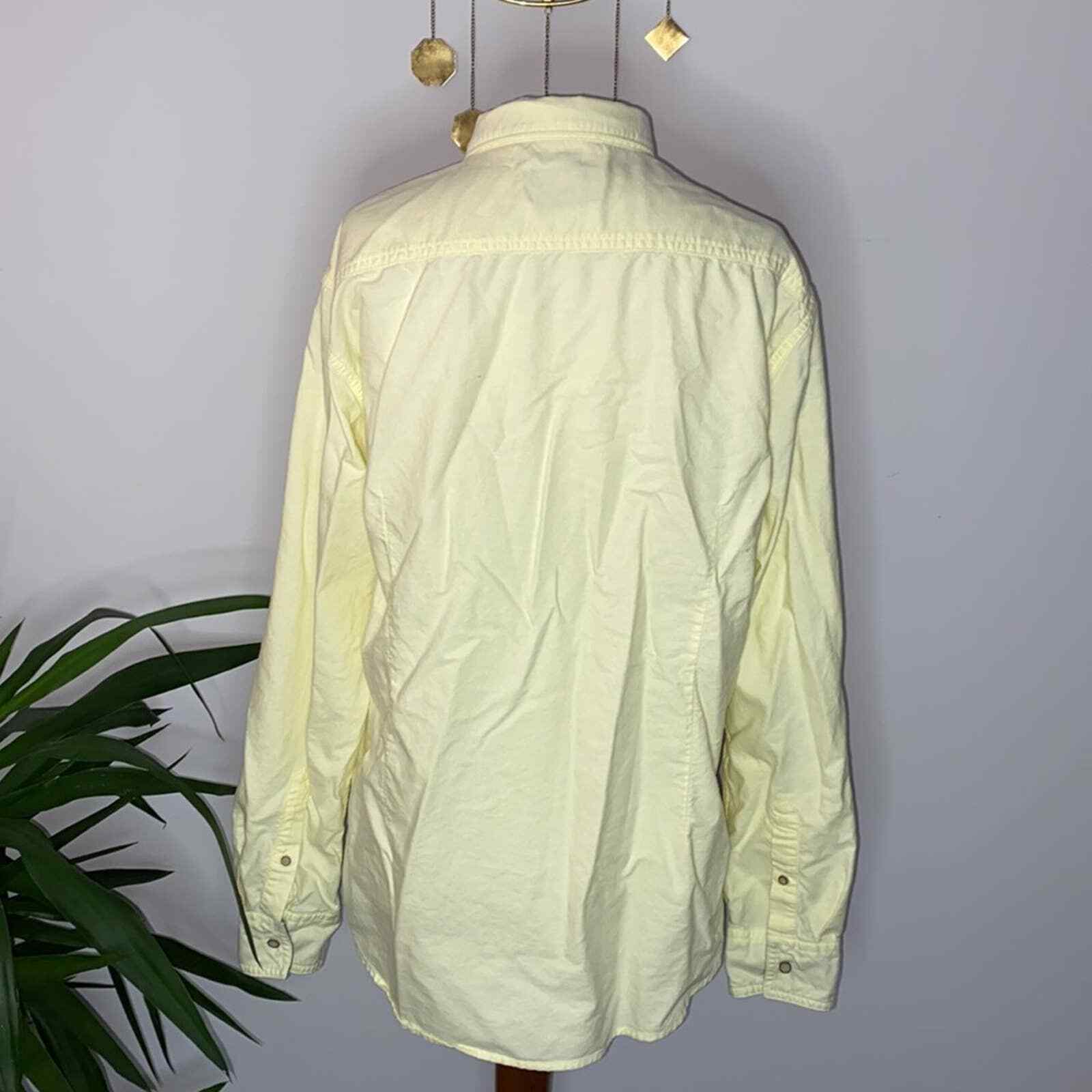 Flying Machine Extra Large Light Yellow Button-Do… - image 7