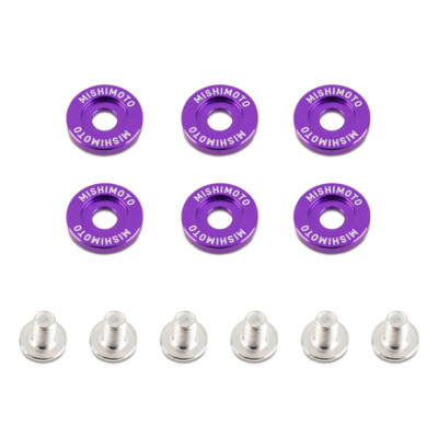 Mishimoto MMFW-LG-6PR Kotflügel-Unterlegscheiben-Set groß 6 Stück Lila