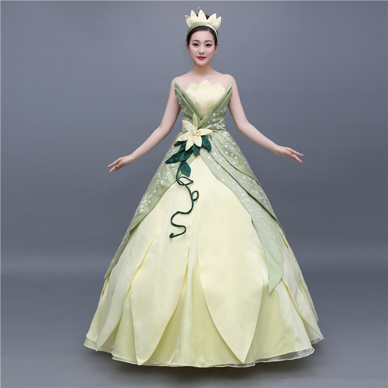 The Princess and the Frog Tiana Disney Cosplay Costume Abend Kleid
