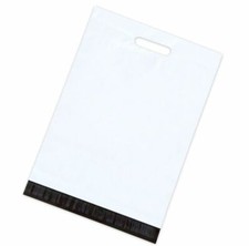 Wei&szlig;e Versandtaschen mit Griffen 10" x 14" - 250 x 350 mm 100% recycelbar