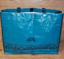 Kelly Green Vinyl Reusable Tote Bag 13.5" x 17.5" x 4.5"