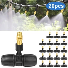 20pcs Brass Misting Nozzles for Garden Sprinkler Mister Outdoor Cooling System