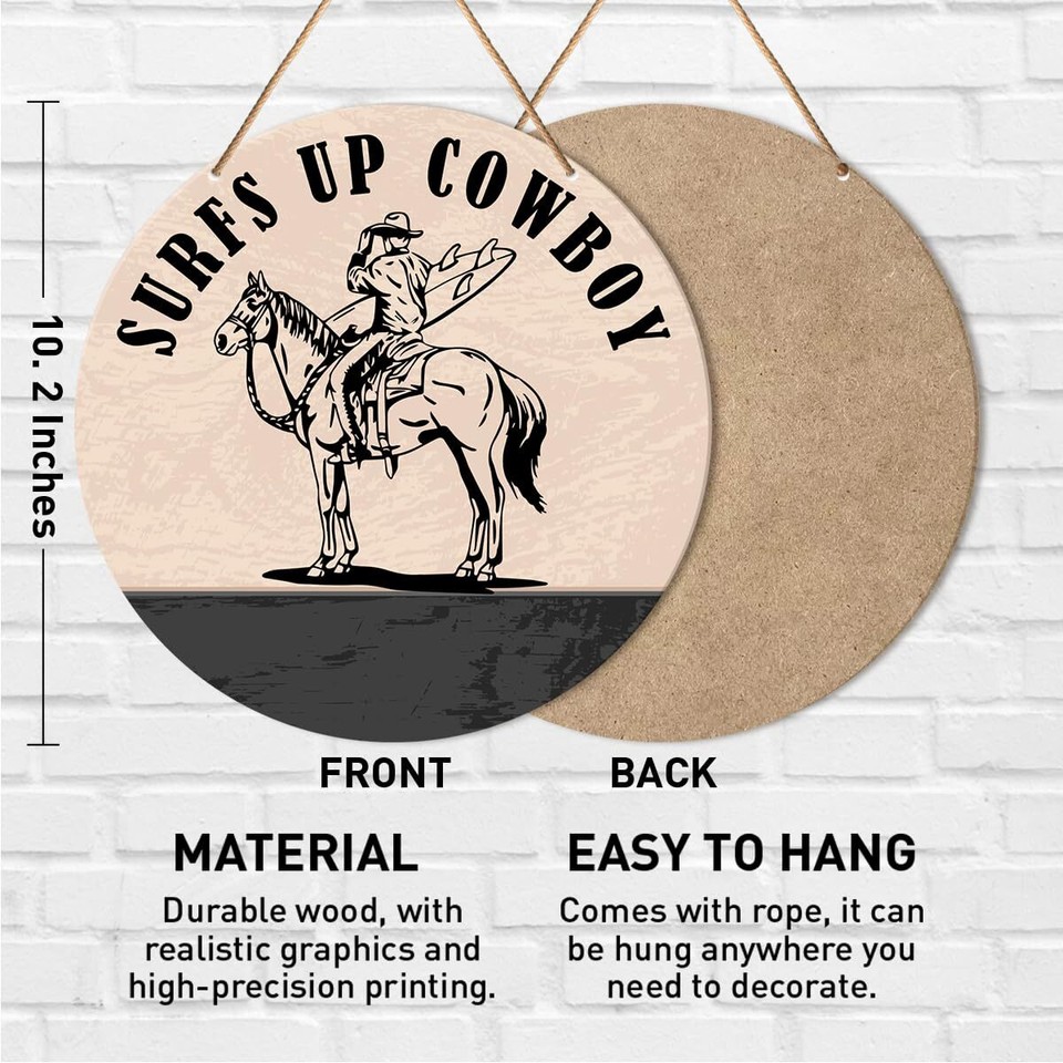 Western Sign Wall Decor Farmhouse Decoration "Surf's Up Cowboy" eBay