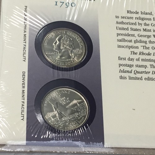 2001 U.S. Mint First Day Coin Cover Quarter Set #Q22 Q23 Q24 RI VT + KY Sealed - Picture 4 of 20