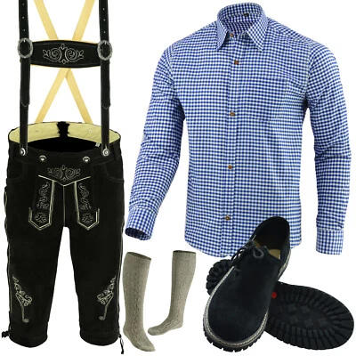 Trachtenset Trachten Set Herren Trachtenlederhose 5 Teiliges Trachten Set LE03 - Bild 1 von 4