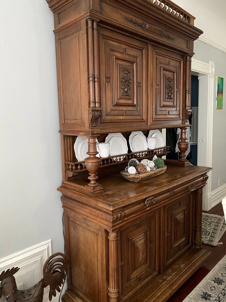 Antiguo aparador francés Hutch, renacimiento renacentista, 53x23,5x94. Circa 1890 Foto 3 de 4