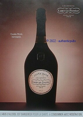 ADVERTISEMENT LAURENT PERRIER CHAMPAGNE BRUT CUVEE ROSE FROM 2015 FRENCH AD PUB