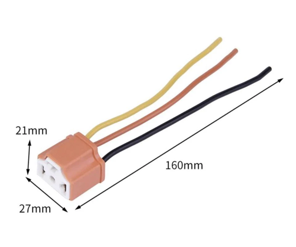 2x H4 3 Pin Headlight Replacement Bulb Holder Connector Plug Wire Socket Repair - Image 4 of 4