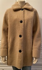 Set Urban Deluxe Beige Teddy Jacket / Coat - Faux Suede Lined - Uk8 D36 F38 Us6