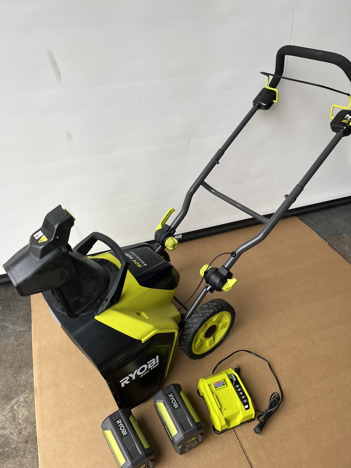 RYOBI Electric Snow Blower 40V Brushless 18 in 1Stage Cordless (2) 6A