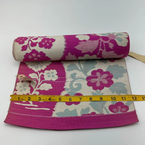 VINTAGE Japanese OB I Belt Kimono Fuchsia Floral Sturdy Fashion 12"x156" Tags - Picture 8 of 8