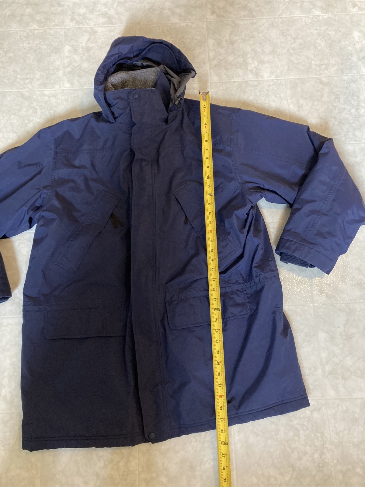 Rare LL Bean Men's XL Tall Sherpa Lined Gore-tex Jacket Blue Hooded Polartec image 9