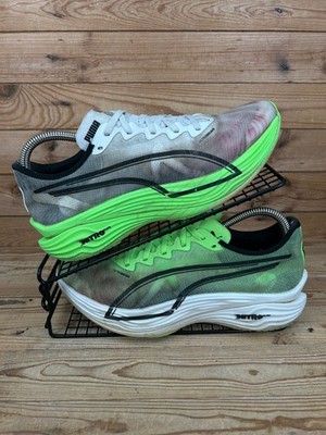 Puma Turnschuhe Herren UK 8 Deviate Nitro Elite 3 HYROX Green Glare Carbon Laufschuhe