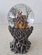 NEW Spooky Nights Halloween Snow Globe Ghost Pumpkin Graveyard Decor