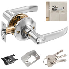 Internal Door Lever Handle Sets Latch Bathroom Bedroom Door Lever Lock with Keys
