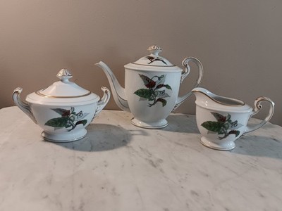 5pc Craftsman China Imperial Porcelain Begonia Flower Tea Set