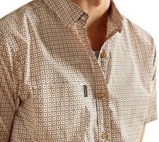 Ariat Maximo Modern Pattern Fit Short Sleeve Button Down Shirt Size M NWT 59