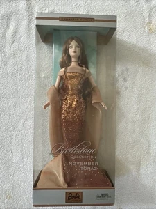 November Topaz Birthstone Collection Barbie Doll Auburn Hair 2002 Mattel