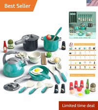 32Pcs Kids Play Kitchen Toys Set, Toddlers Pretend Cooking Playset Acccessori...