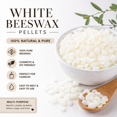 White Beeswax Pellets 1 oz. 100% Pure Natural Triple Filtered DIY Skin Care