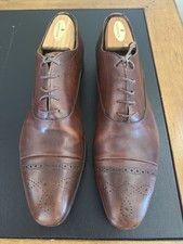 PRADA Made in Italy Vintage 90’s Cap Toe Brogue Brown Leather Oxfords Size 10
