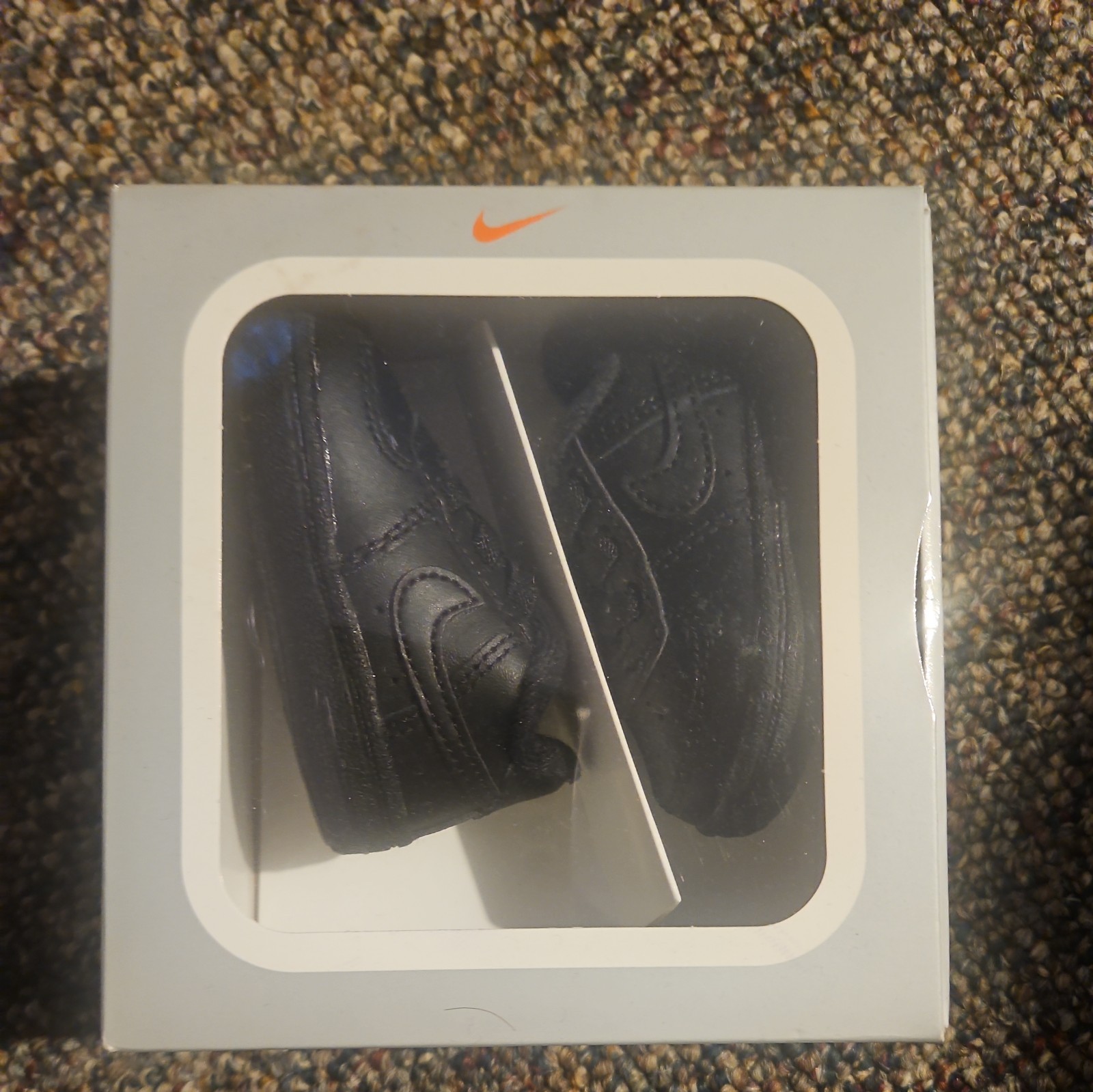 Nike Air Force 1 Crib Black Baby Shoes Size 3C Infant Toddle