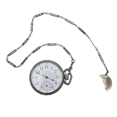 E. HOWARD Watch Co. Open Face Pocket Watch With Chain Not Working