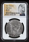 2021 PEACE NGC MS69 Silver $1 Dollar Coin Philadelphia MS 69